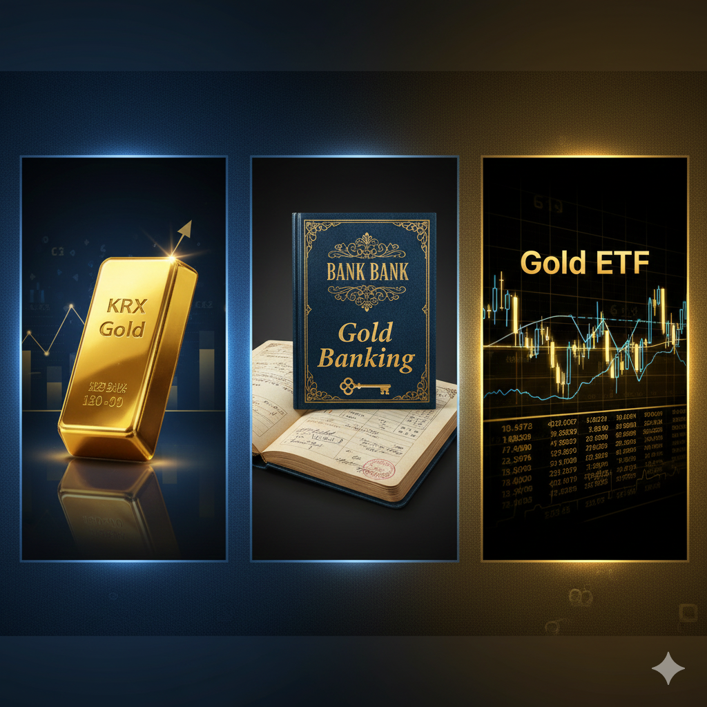 KRX 금시장 vs 금 통장(골드뱅킹) vs ETF: 세금 및 수수료 최적화
