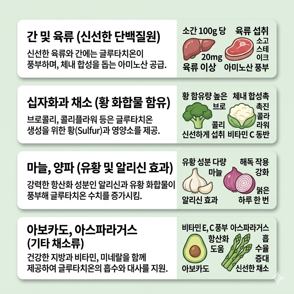 글루타치온 많이 든 음식 일상 식단으로 항산화 성분 챙기는 방법