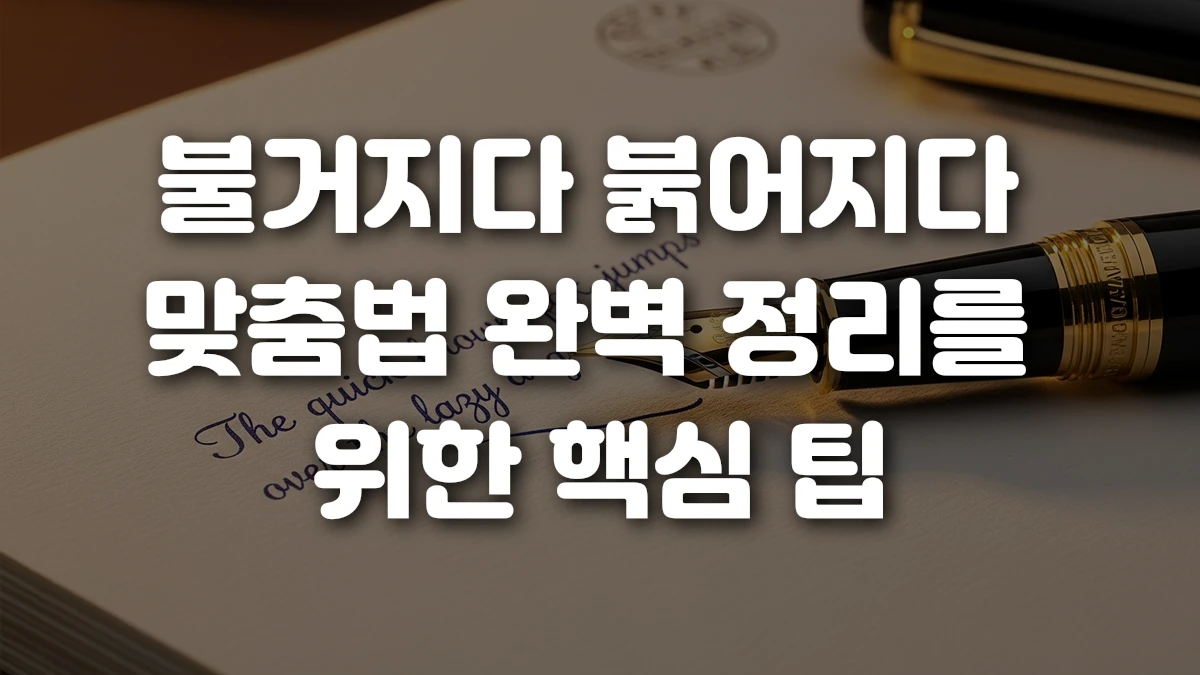 불거지다 붉어지다 맞춤법 완벽 정리를 위한 핵심 팁
