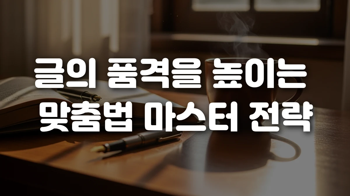 글의 품격을 높이는 맞춤법 마스터 전략