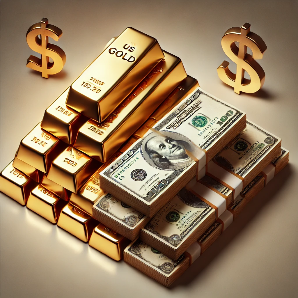달러와 금 가치 비교