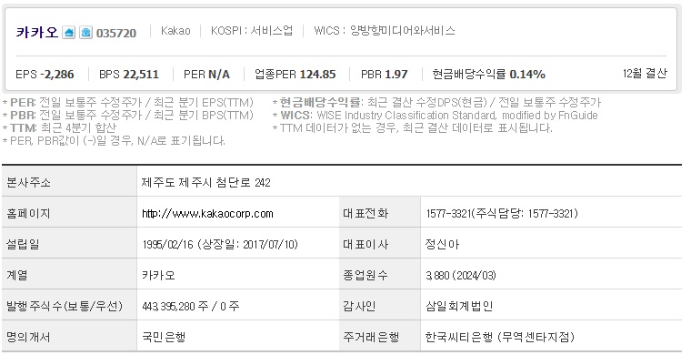 카카오 기업개요