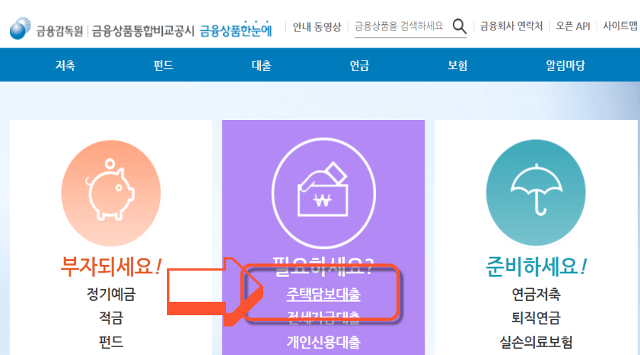 주택담보대출-선택하기