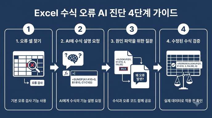 AI와 함께 엑셀 수식 오류를 단계별로 확인하는 4단계 과정