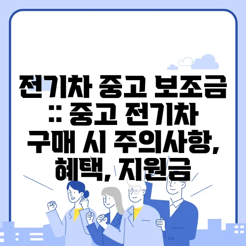 전기차 중고 보조금 :: 중고 전기차 구매 시 주의사항, 혜택, 지원금