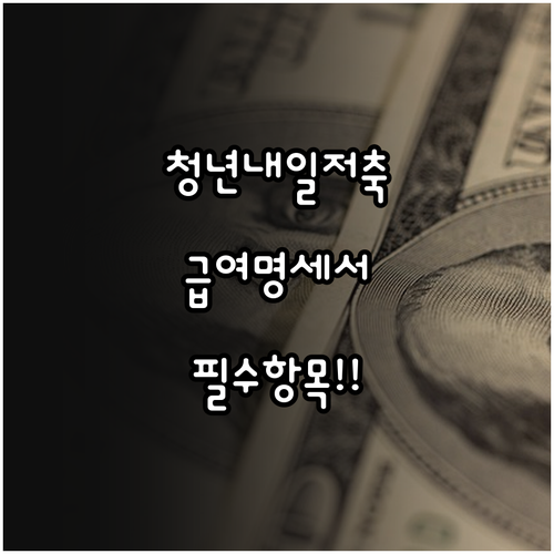 청년내일저축계좌 신청용 급여명세서 필..
