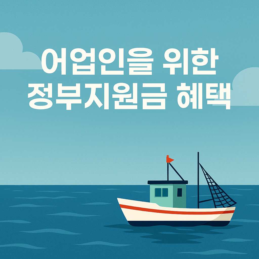 어업인을 위한 정부지원금 혜택 포스터 이미지