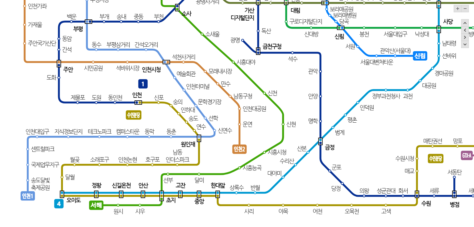 서울 지하철 노선도 크게보기