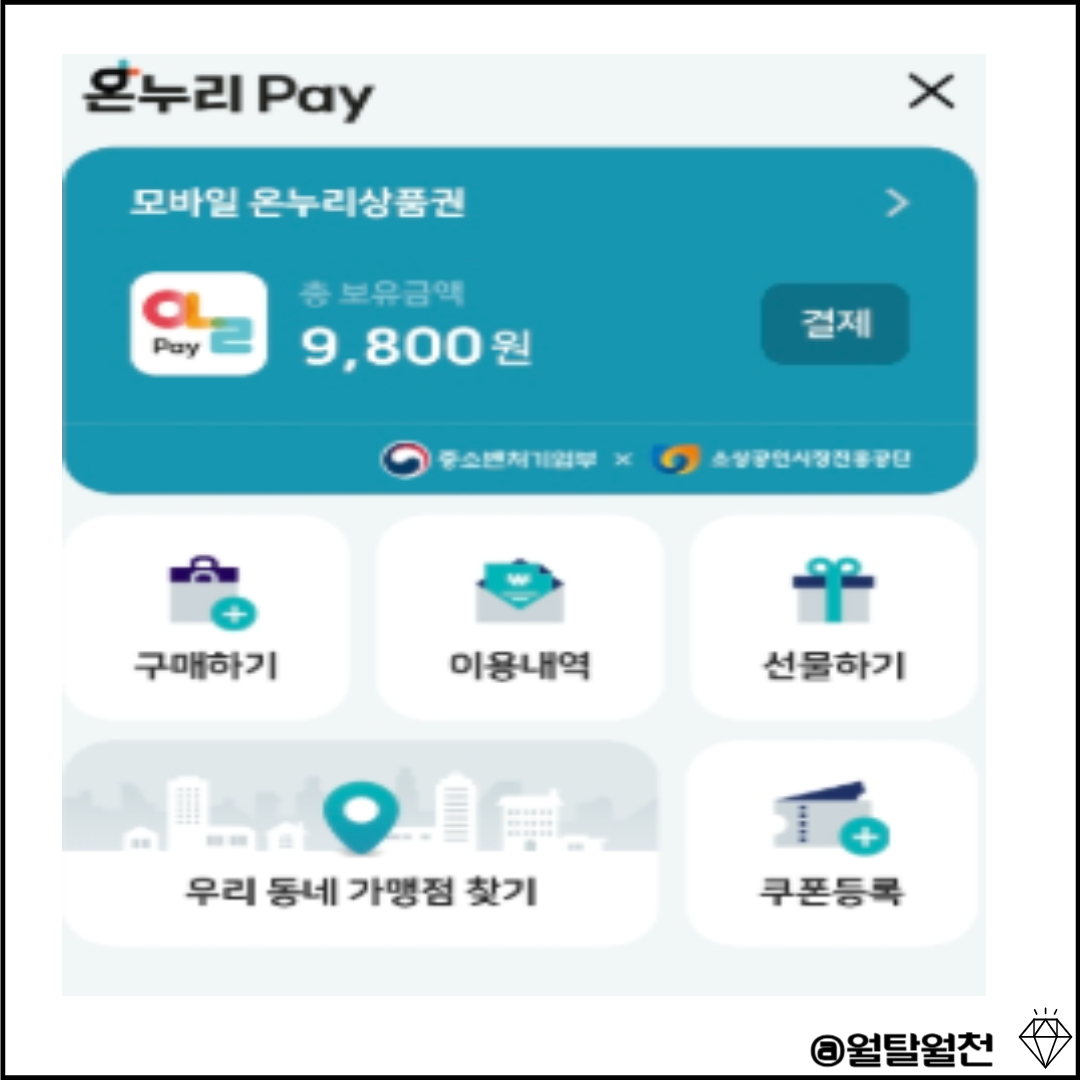 온누리상품권 결재하기