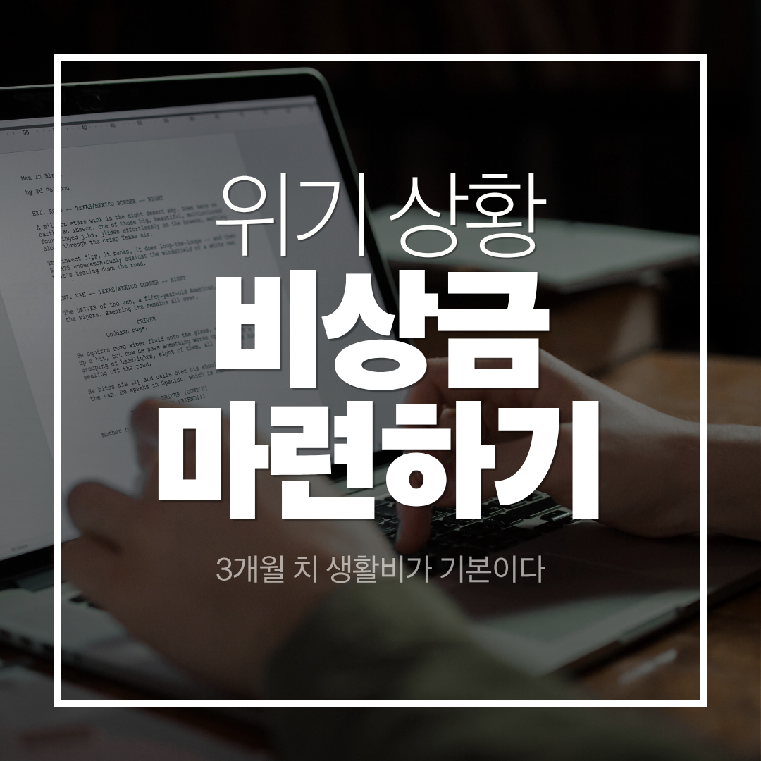 비상금 마련하기, 3개월치 생활비가 기본