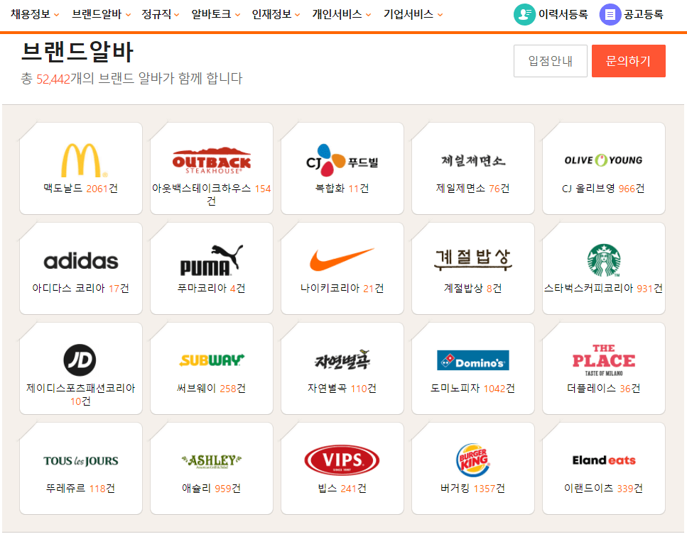 브랜드-매장-알바