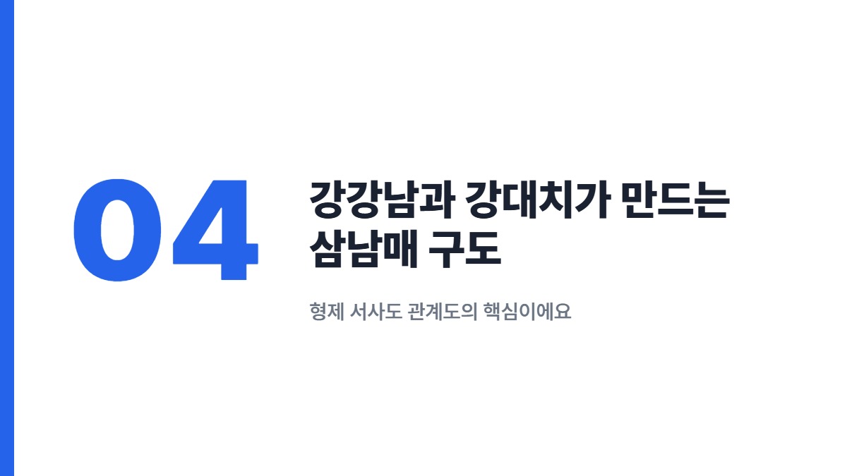 강강남과 강대치가 만드는 삼남매 구도 — 형제 서사도 관계도의 핵심이에요