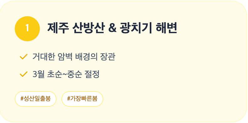 제주 산방산 &amp; 광치기 해변 설명