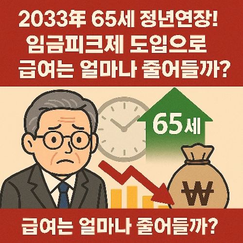 65세 정년연장 임금피크제 급여줄어든다고?