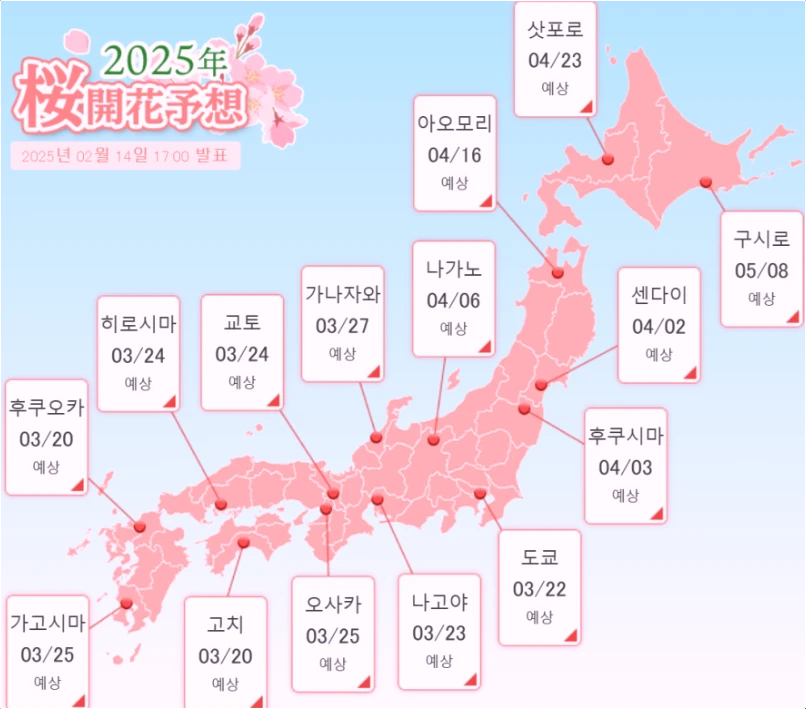 2025년-일본-벚꽃-개화시기