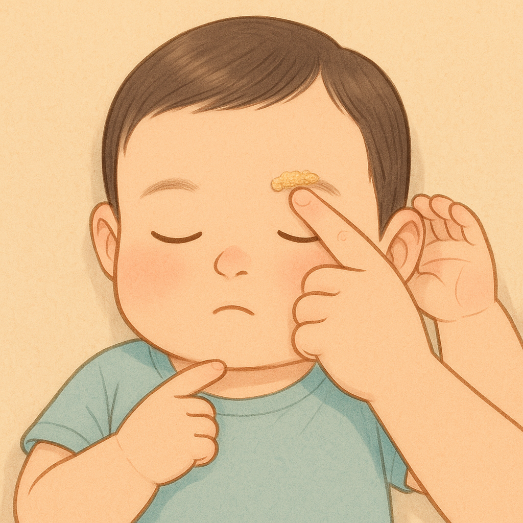 신생아 귀 딱지 각질 이미지