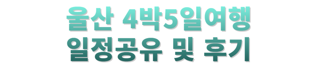 울산 4박5일 여행후기