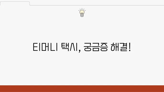 티머니 택시 고객센터 인포그래픽