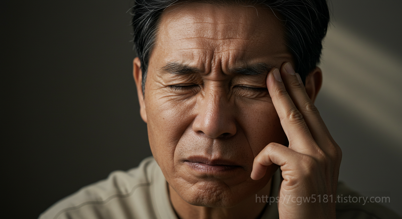 시야가 흐려지거나 잦은 두통을 느끼는 50대 남성