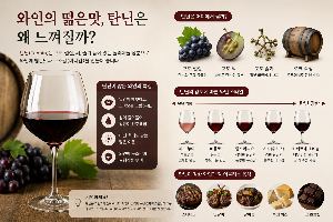 와인의 떫은맛, 탄닌은 왜 느껴질까? 입안이 마르는 이유와 탄닌의 역할