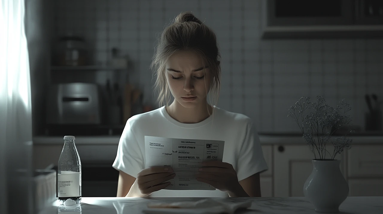 2025년 제로콜라 영양성분 표를 확인하며 건강 위험성을 고민하는 모습, 제로콜라 선택 불안, 건강정보, 영양성분 분석, 소비자 의사결정