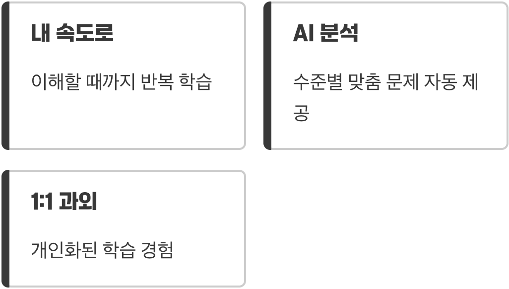 나만을 위한 1:1 맞춤형 과외 선생님