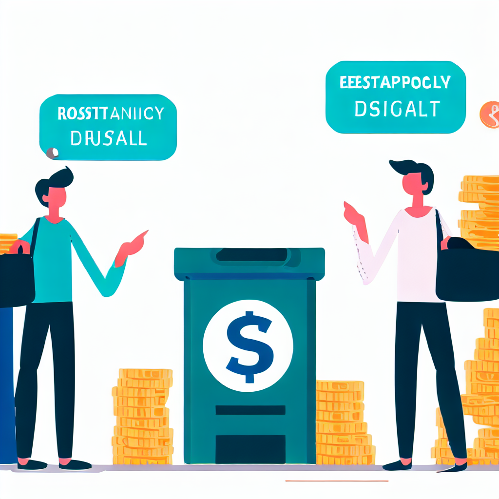 llustrate a person comparing various financial products such as regular deposits and savings insurance for their emergency fund.