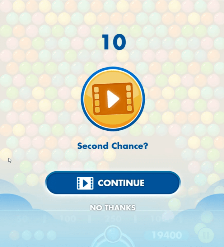 버블슈터-무료-게임-종료-화면