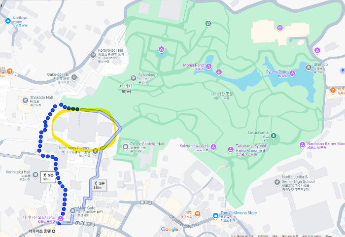 나리타산 신쇼지 위치(지도)