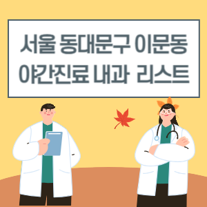 서울 동대문구 이문동 야간진료 내과 병원 리스트 (18시 이후 늦게까지하는 병원)