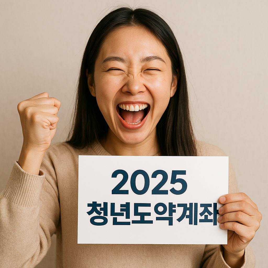 2025 청년도약계좌에 기뻐하는 여성의 모습입니다.