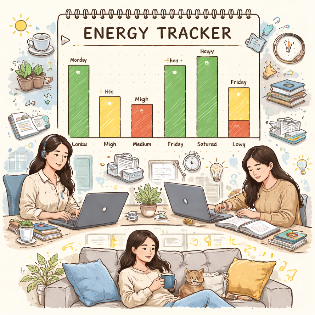 업무&middot;학습 겸임자의 시간: 에너지 캘린더 그리기