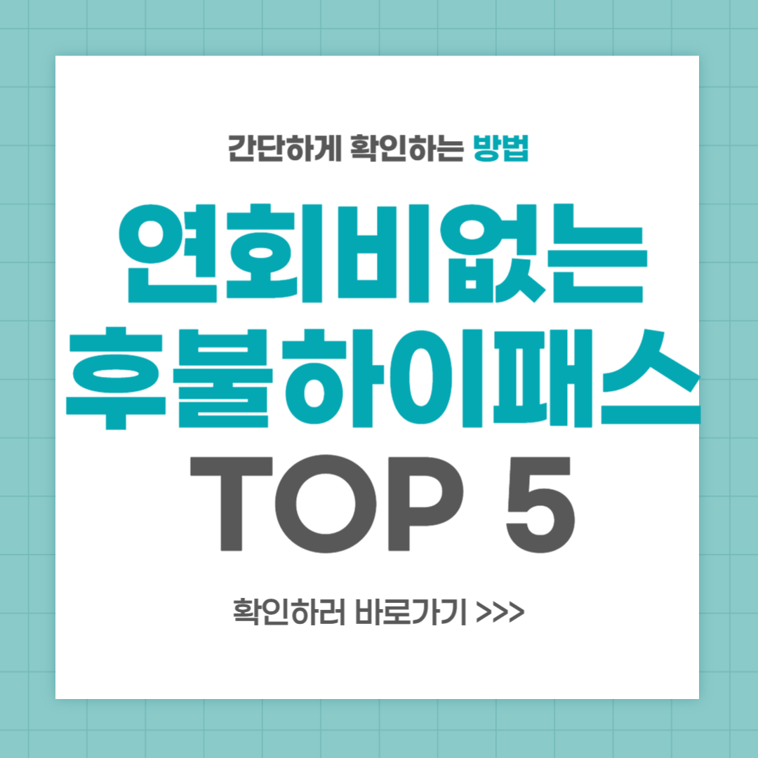 연회비없는 후불하이패스카드