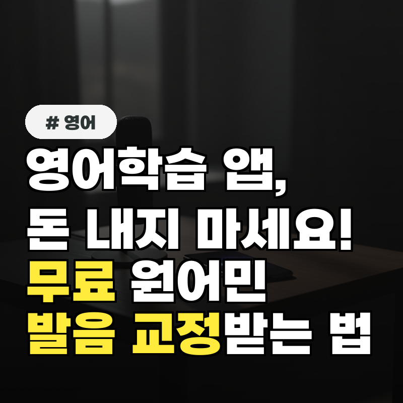 영어학습 앱, 돈 내지 마세요! 무료로 원어민 발음 교정받는 법