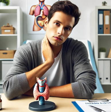 갑상선 이상으로 진료 받는 환자의 모습