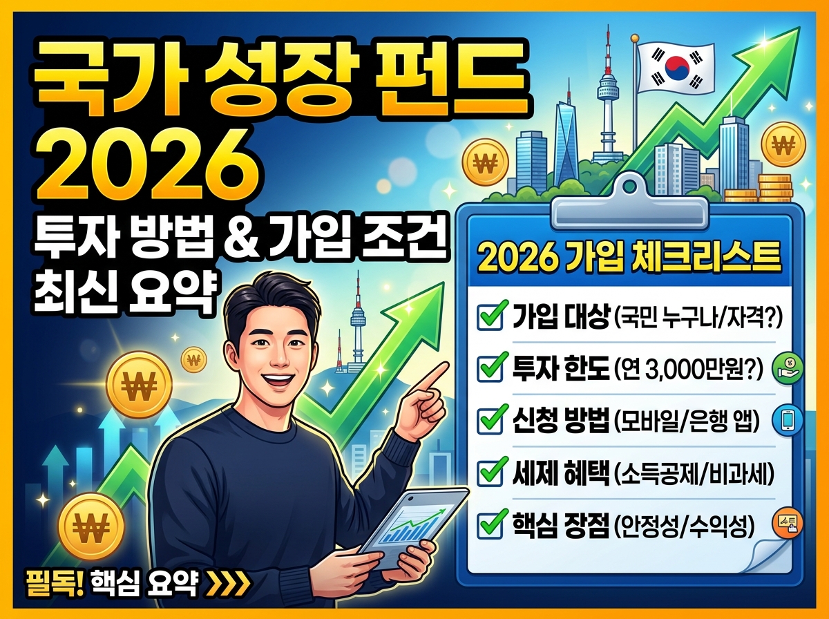 국민성장펀드 투자방법 및 가입 조건 2026년 최신 총정리
