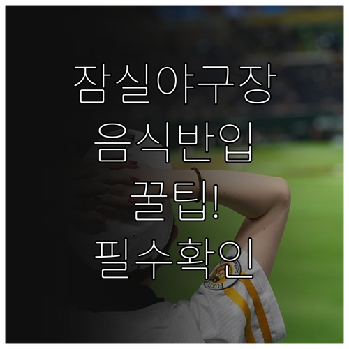 잠실야구장 직관 음식 반입 꿀팁 모음..