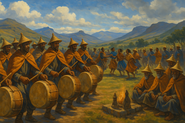 산의 나라 레소토, 모코로툼의 북소리에 깨어나는 정체성