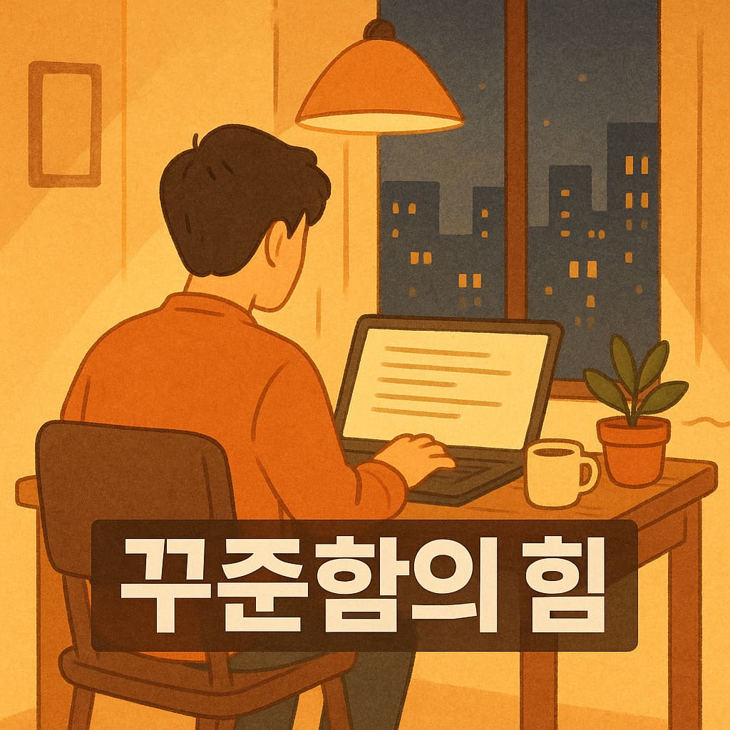 꾸준함의 힘을 설명하는 일러스트 이미지