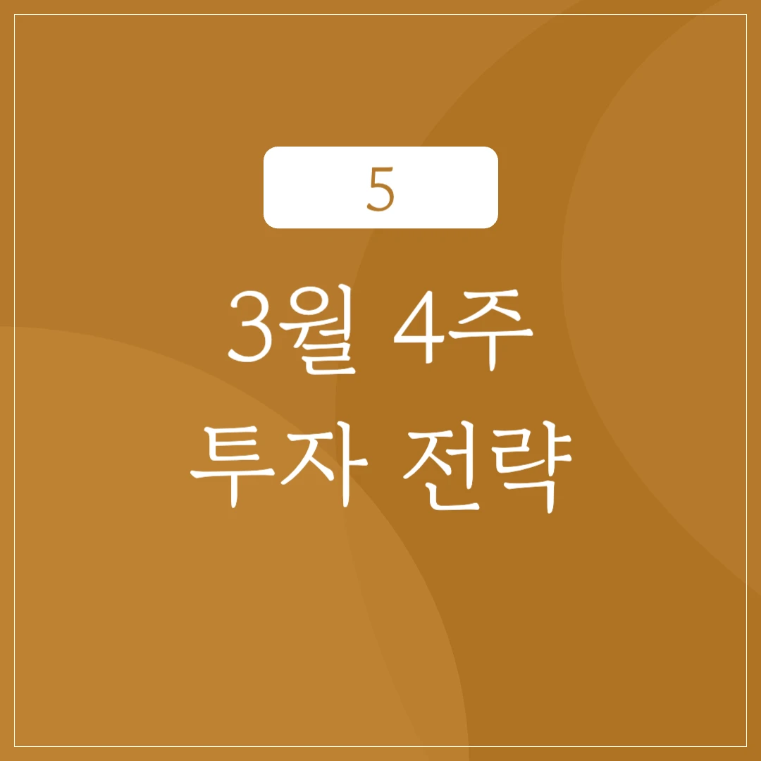 3월 4주 금 투자 전략