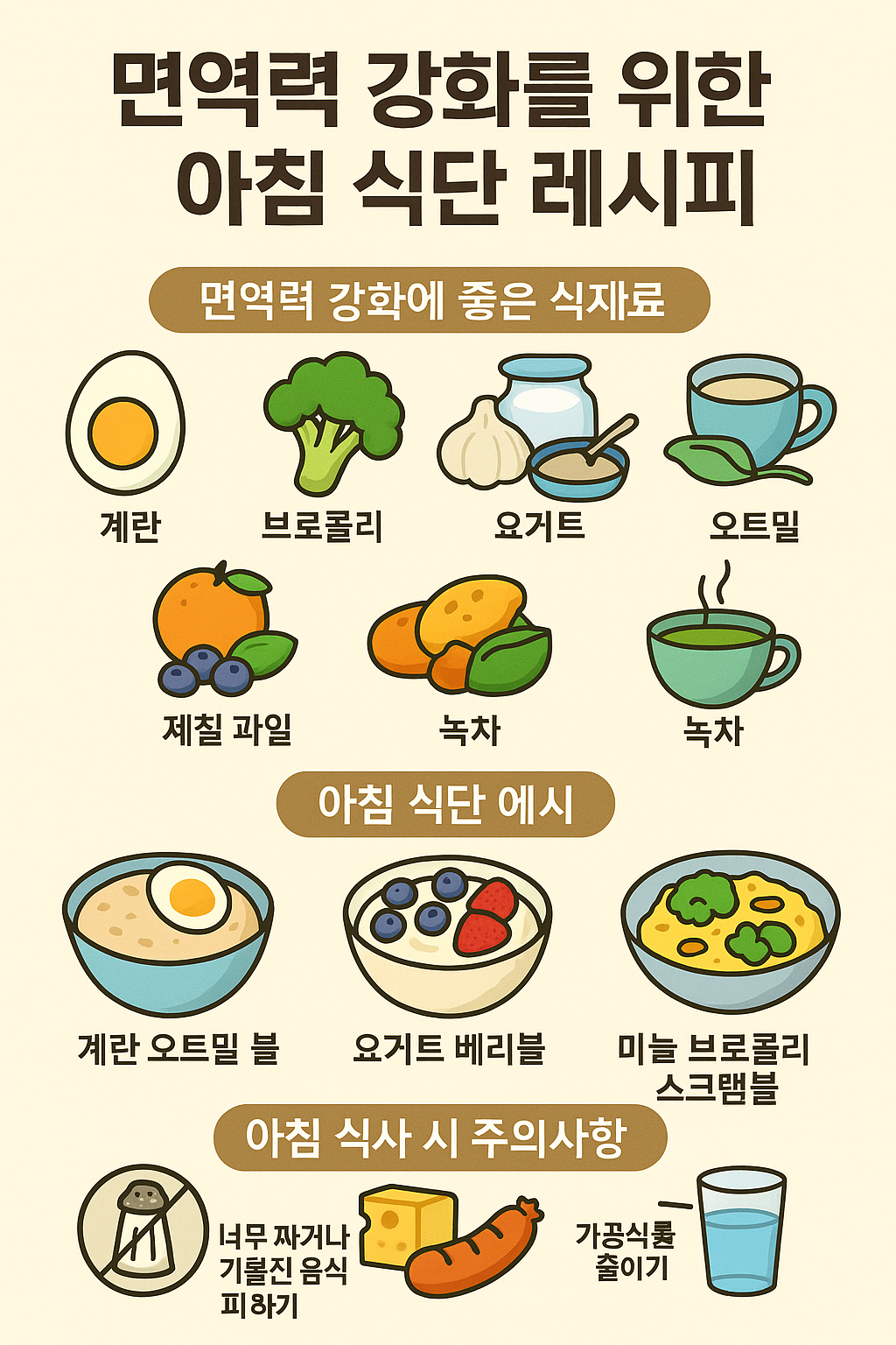 면역력 강화를 위한 아침 식단 레시피