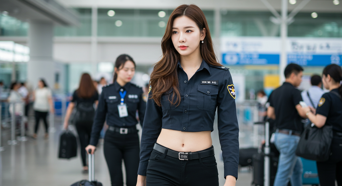 공항 검색중인 여경