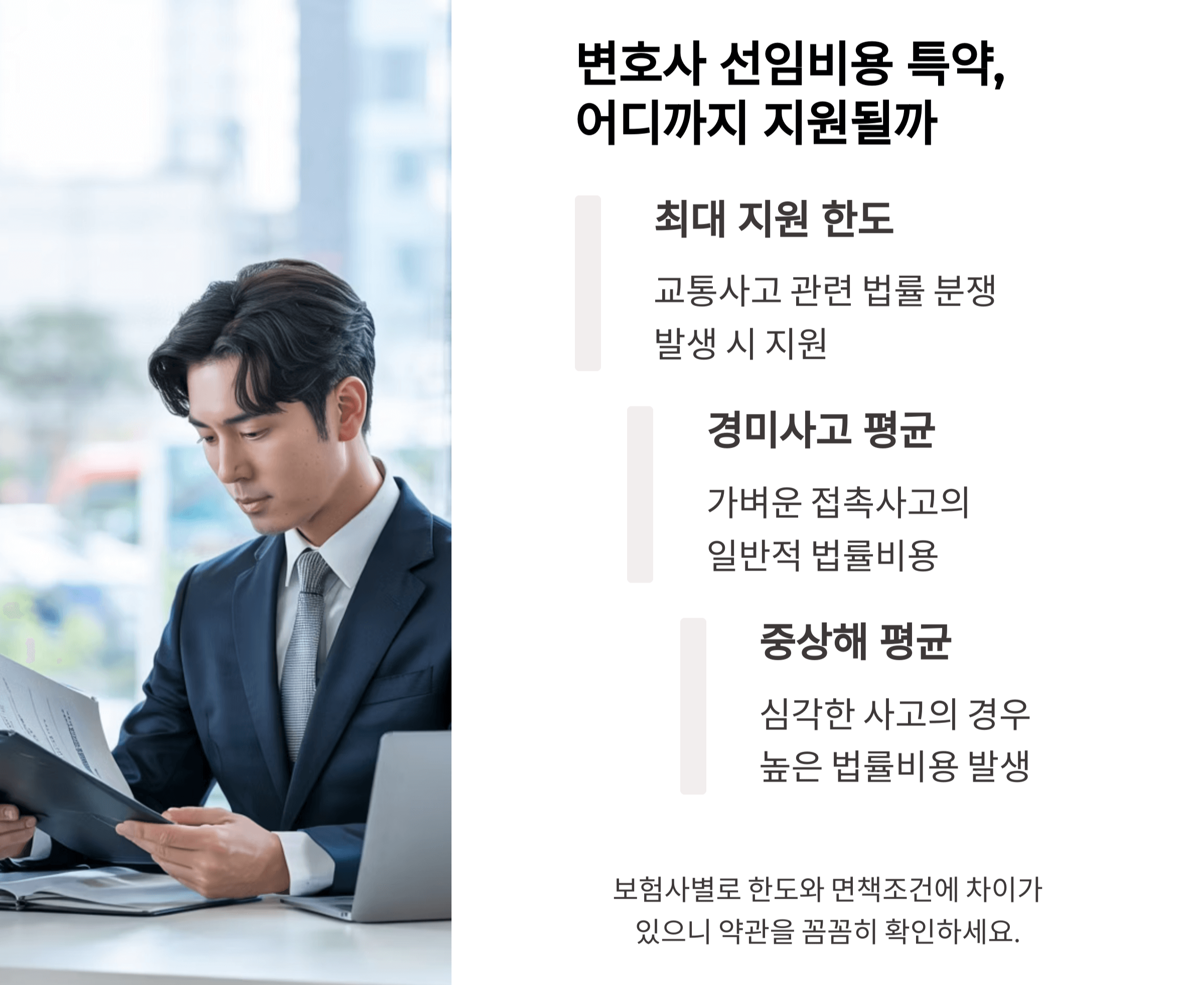 변호사 선임비용 특약, 어디까지 지원될까
