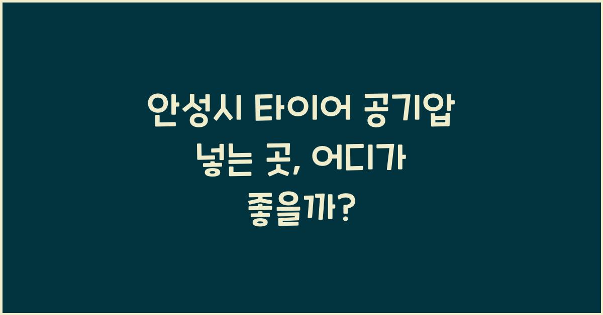 안성시 타이어 공기압 넣는 곳