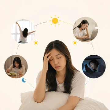 생활 리듬 변화로 숙면 어려운 모습1