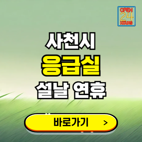 사천시 설날 연휴 비상진료 응급실 병원 찾기 ❘ 내근처 24시 야간 심야 휴일 가능한 곳