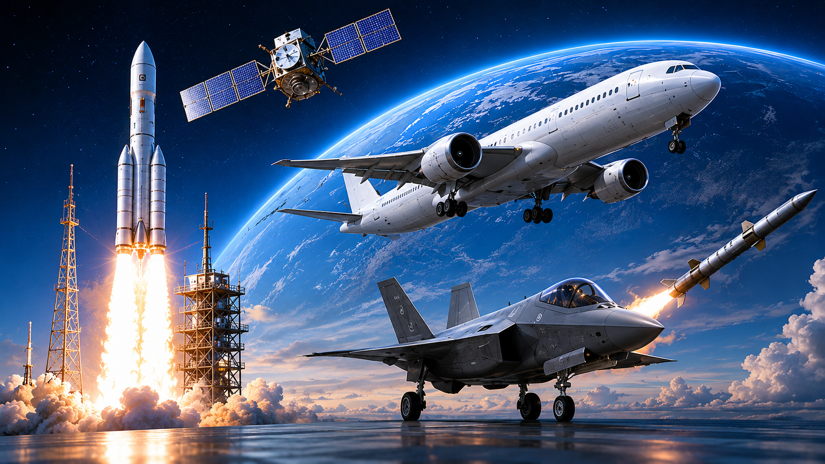 Carbon fiber applications in aerospace defense satellites rockets aircraft and military systems