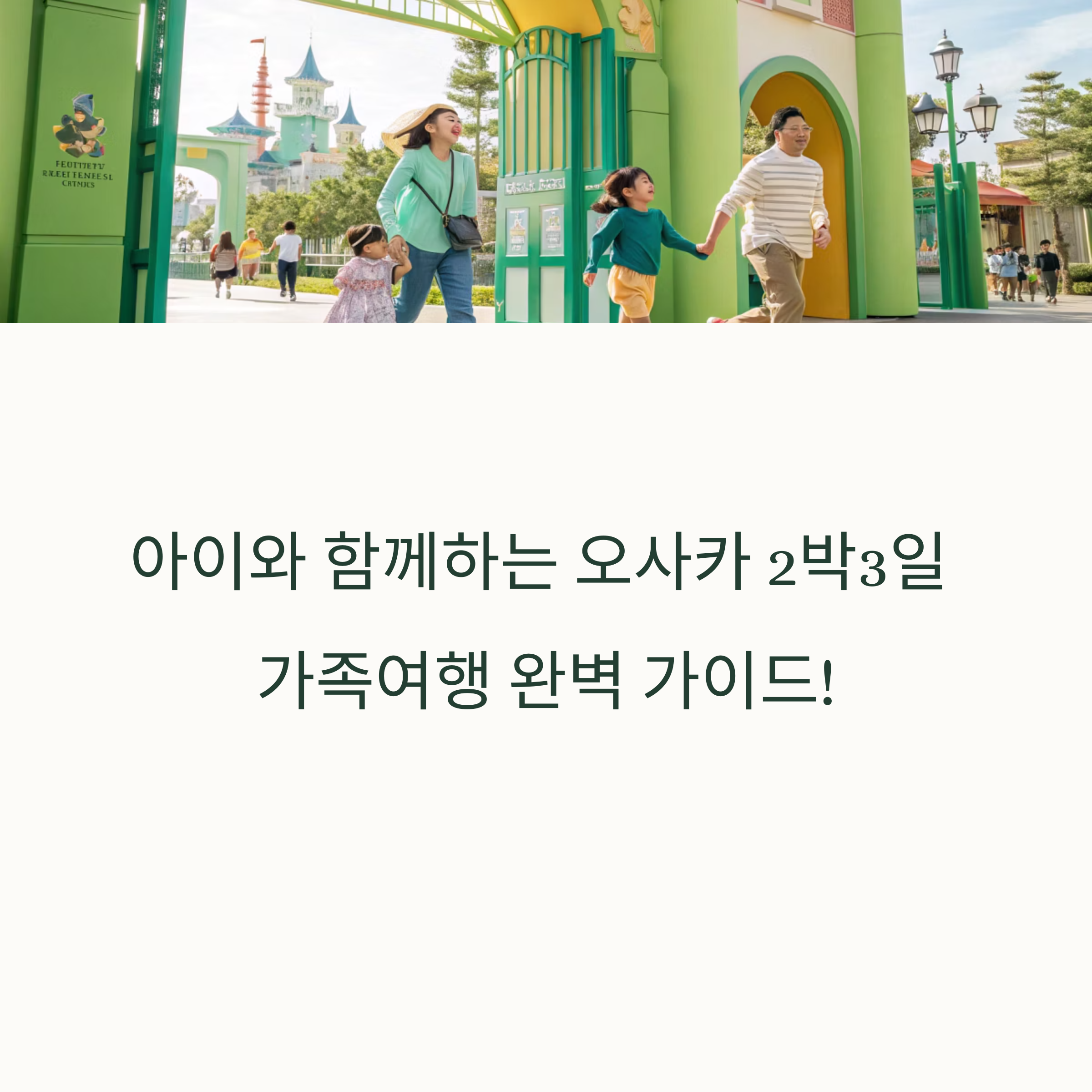 오사카 아이와 함께하는 2박3일 가족여행 코스와 맛집탐방