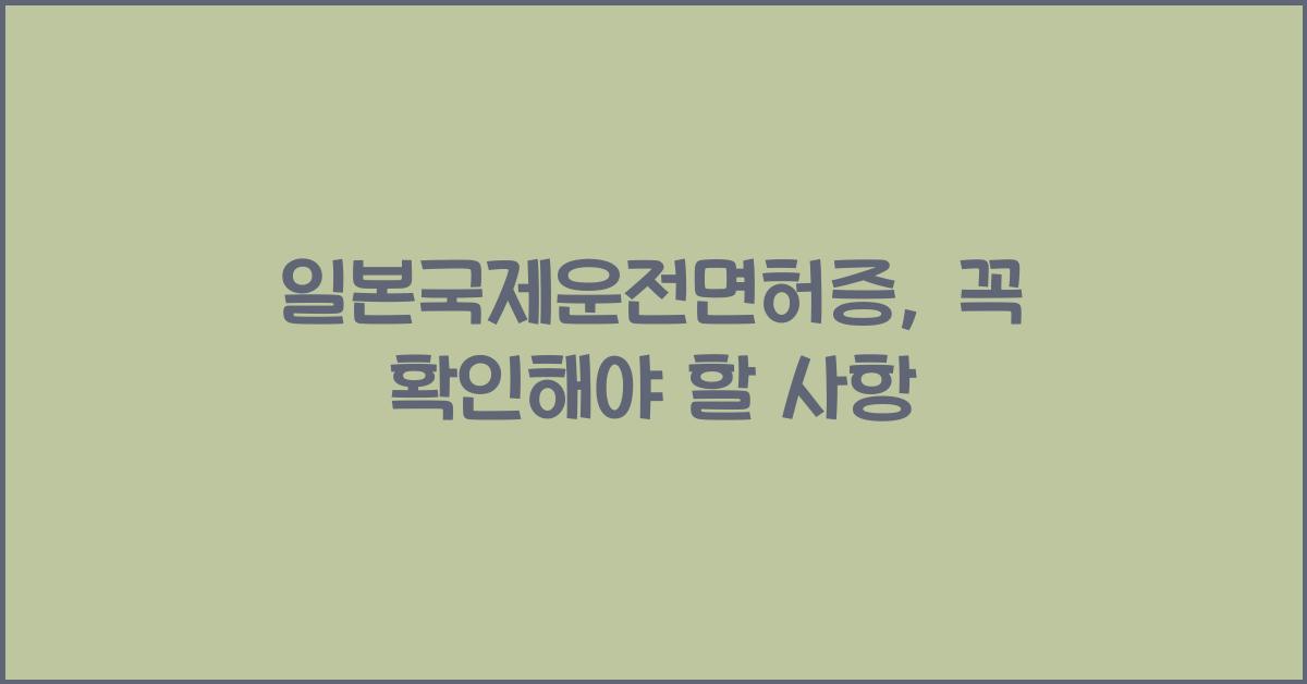 일본국제운전면허증