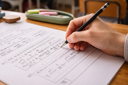 직장인 수험생의 5개월 100개 주제 암기를 도운 백지 복습법과 포스트잇